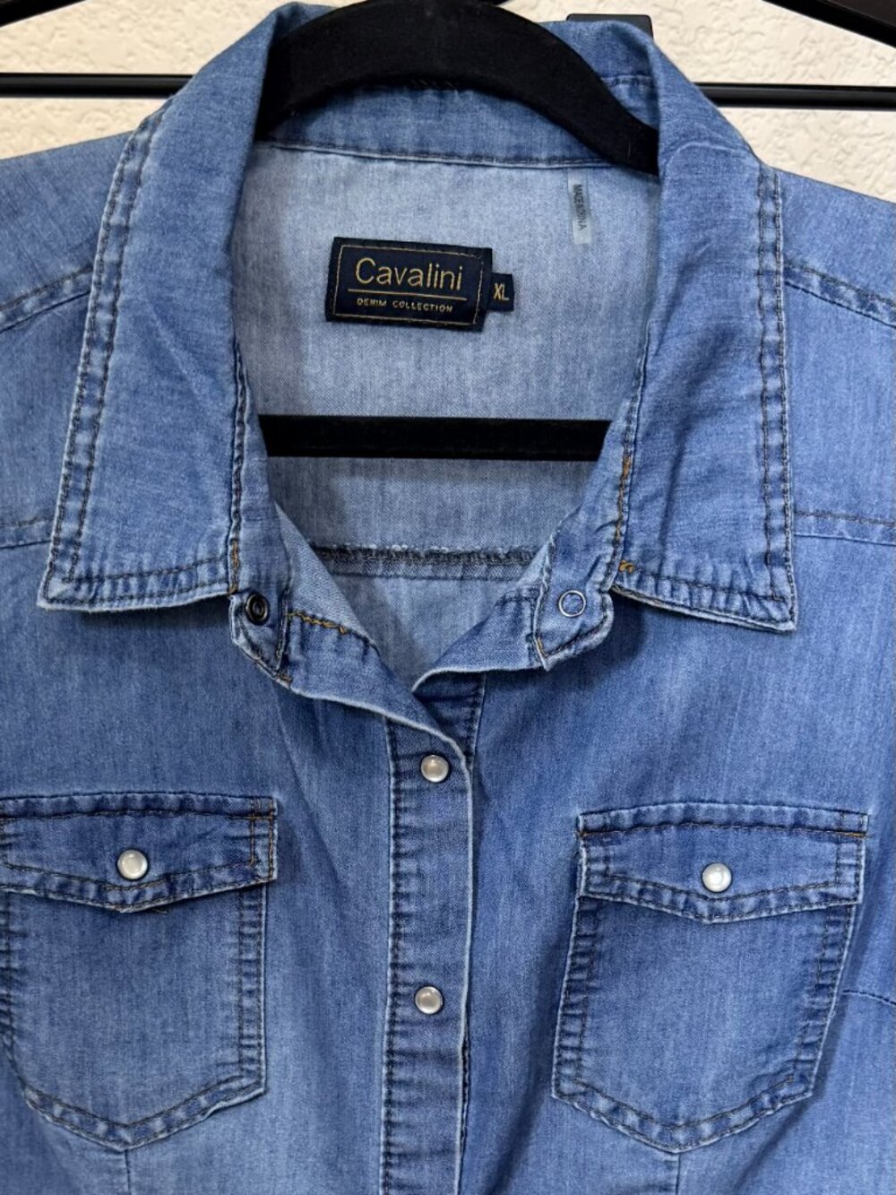 Cavalini denim sleeveless shirt. - Picture 3 of 3